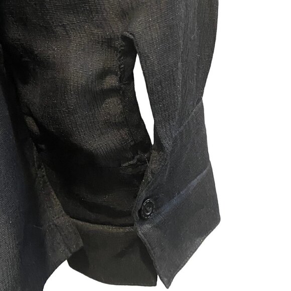 Coldwater Creek Linen & Silk Button Up Top Sz PS Black #227L - Picture 7 of 12